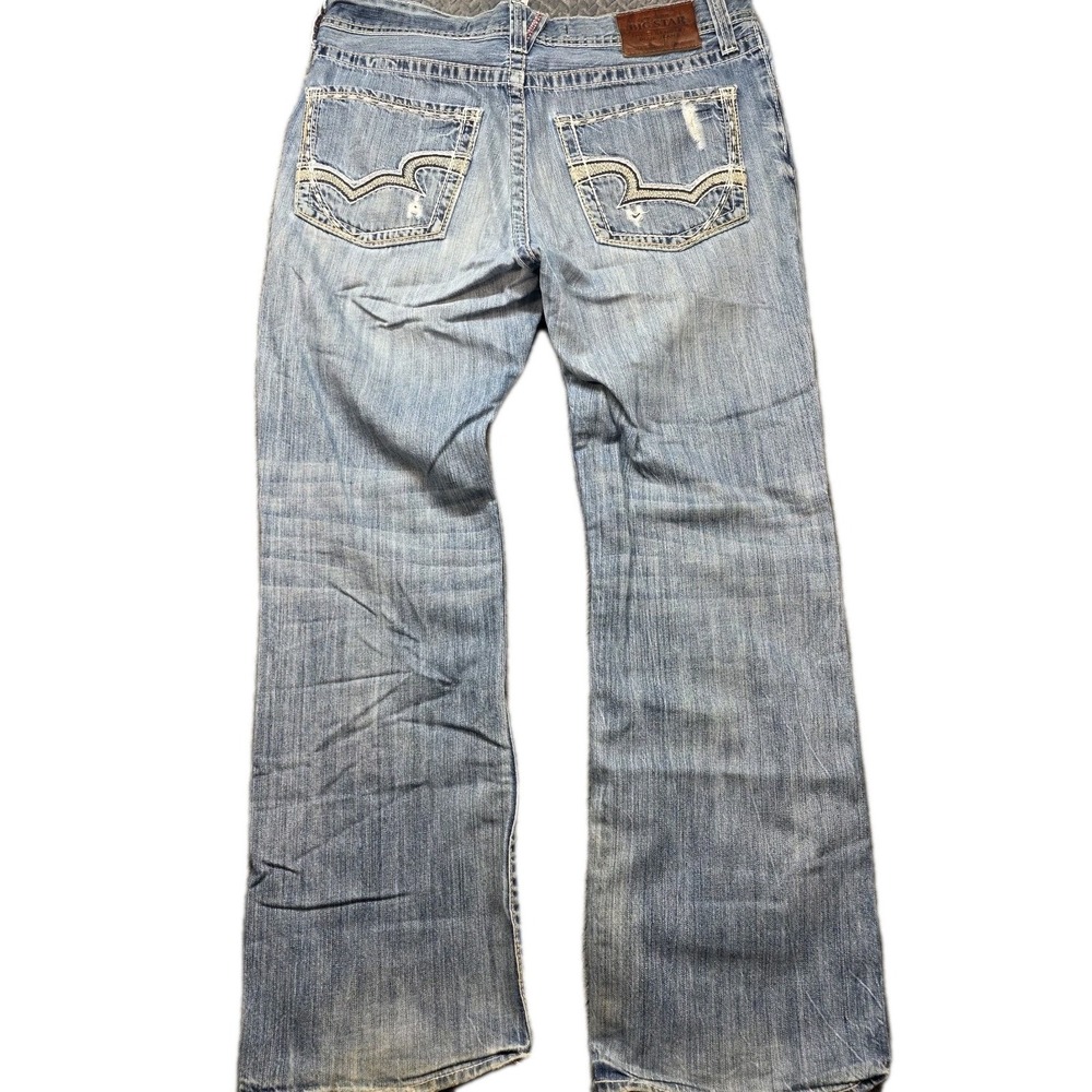 Big Star Pioneer Boot Cut Jeans Men's 36R 36x32 Fits 38x32 Distressed Light Wash
